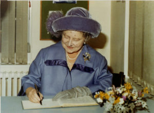 Queen Elizabeth the Queen Mother at Egham Museum, 1980