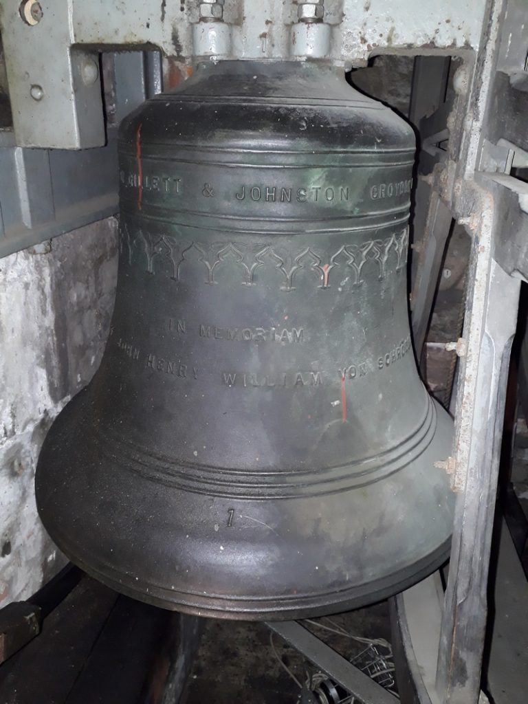 Bell dedicated to Sir Henry William Von Schrider, Image Credit: St John's Church